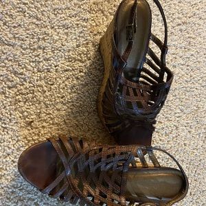 Brown Aldo wedge sandals